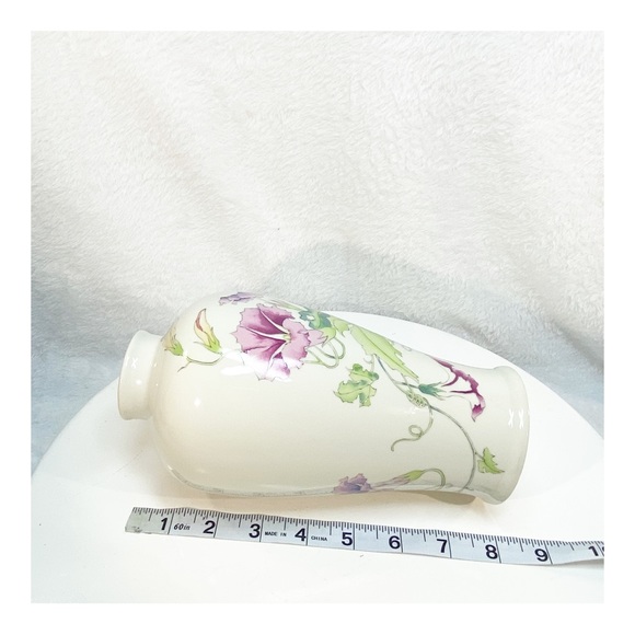 Japan Toyo Morning Glory 8.5” Pink Purple Green Vase Designed by Magie - Picture 11 of 15